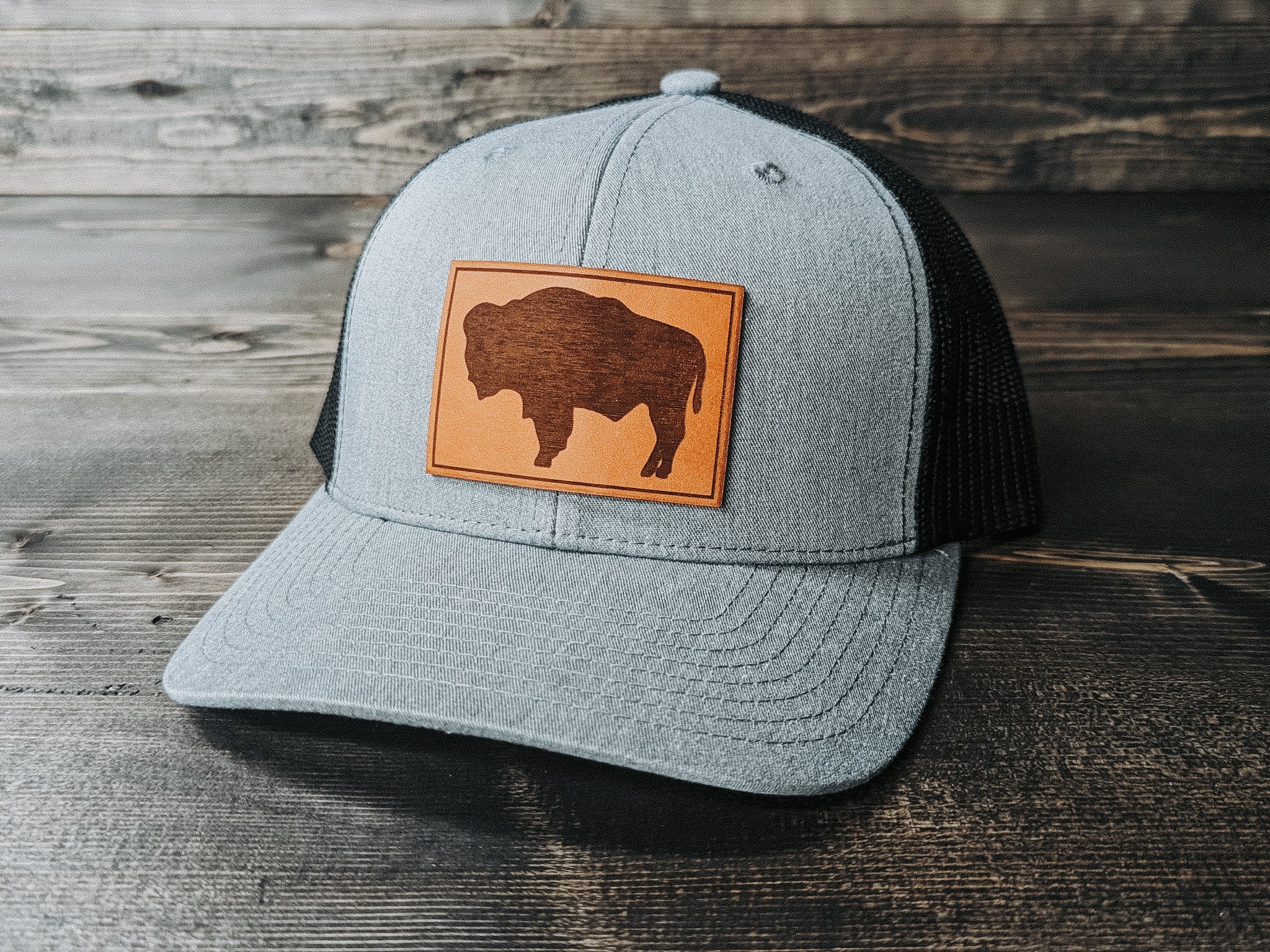 Wyoming Cowboy Leather Patch Snapback Hat – That Embroidery Place and Design